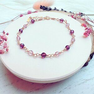 14k Gold-Filled Faceted Crystal Beads Bracelet | Handmade in BC